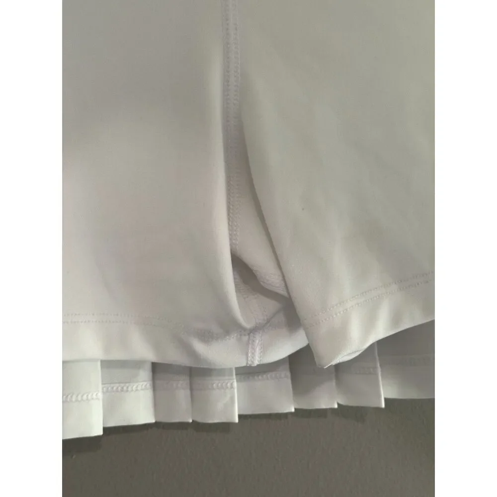 Pleated Skort Tennis Skirt Shorts Pickleball White Navy Nautical Preppy Medium